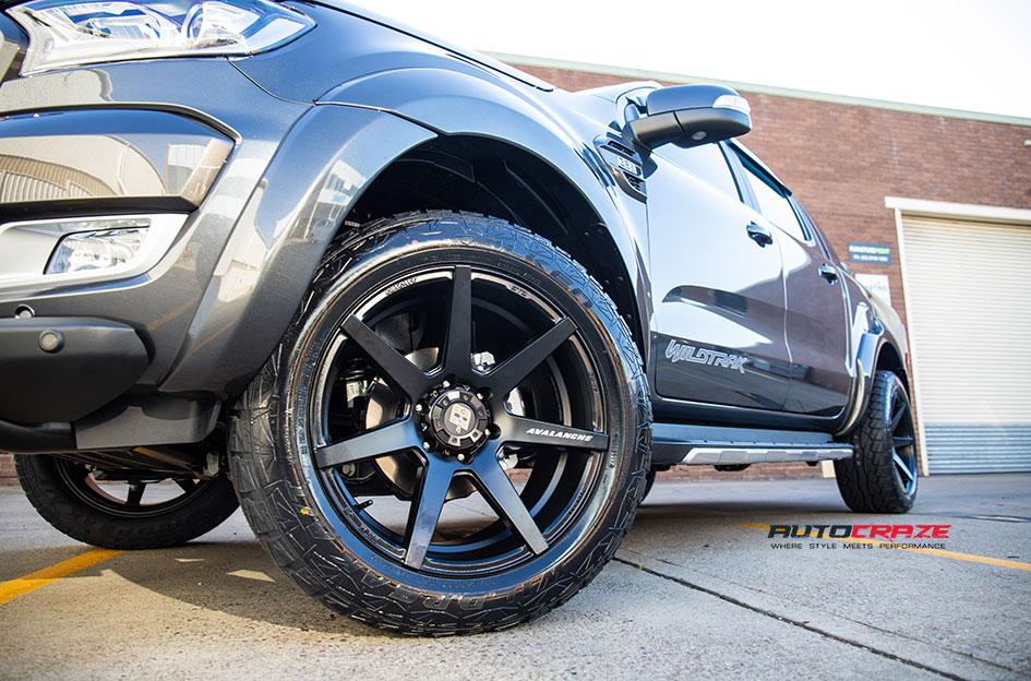 FORD RANGER AVALANCHE MATTE BLACK FRONT MILLED